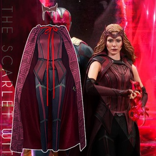 Superheroine Halloween Scarlet Cosplay Witch Costume High Quality Vision  Wanda Maximoff Battle Outfit