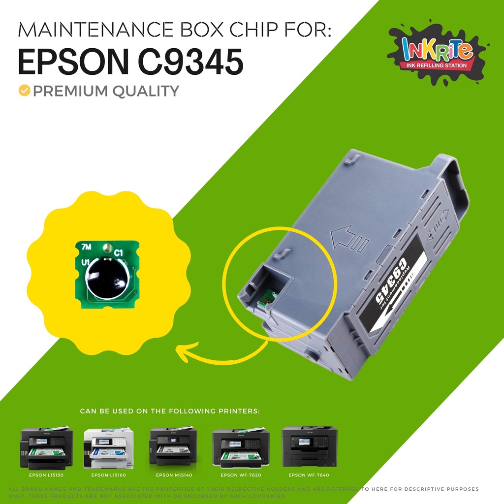Inkrite C9345 Maintenance Box Chip for Epson M15140 M15180 L15150