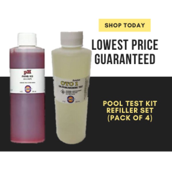 (Refiller Set) Pool Test Kit Phenol Red and OTO1 240 mL pH Chlorine ...