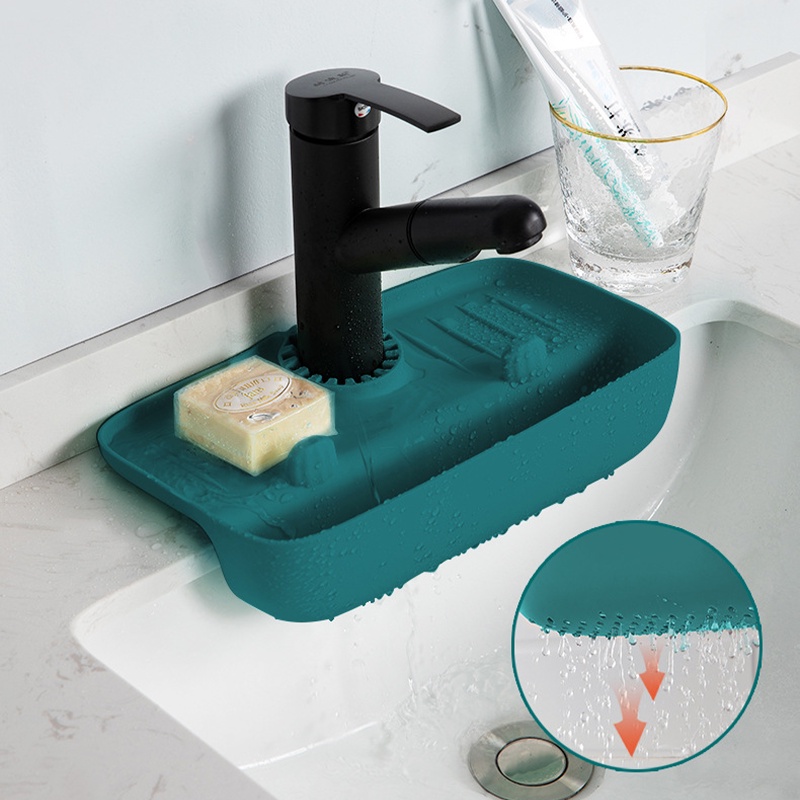 Kitchen Faucet Mat Sink Splash Pad Drain Pad Bathroom Countertop