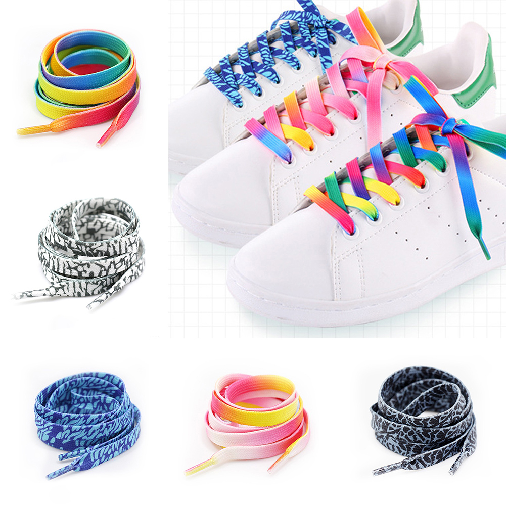 Fashion Printed Shoelaces Decoration Pattern Colored Flat Sports Shoelaces Shoes Accessories Shopee Philippines