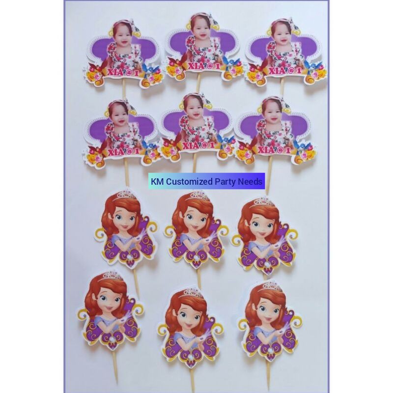 Sofia the First Customized Cupcake Topper (12pcs./pack) | Shopee ...