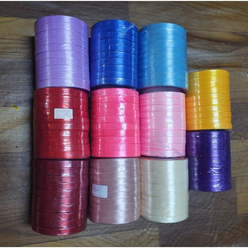 1 ROLL OF SILK RIBBONS OF ALL COLORS TYPE 1CM LONG 25M | Shopee Philippines
