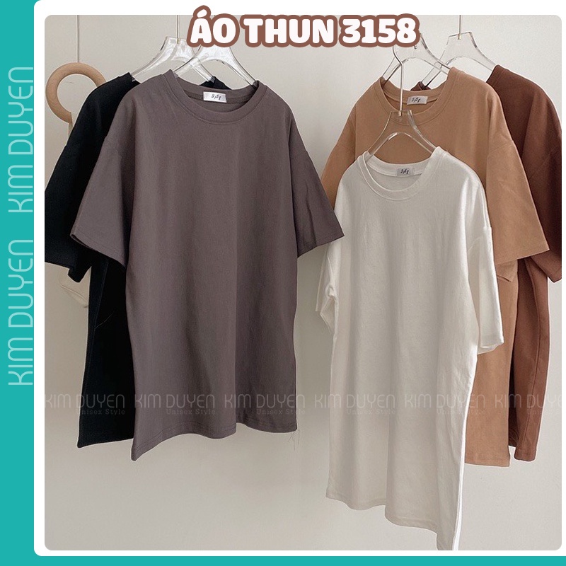 3158 Plain T-Shirt 3158 Wide-Sleeved Form Oversize Men And Women Thick ...