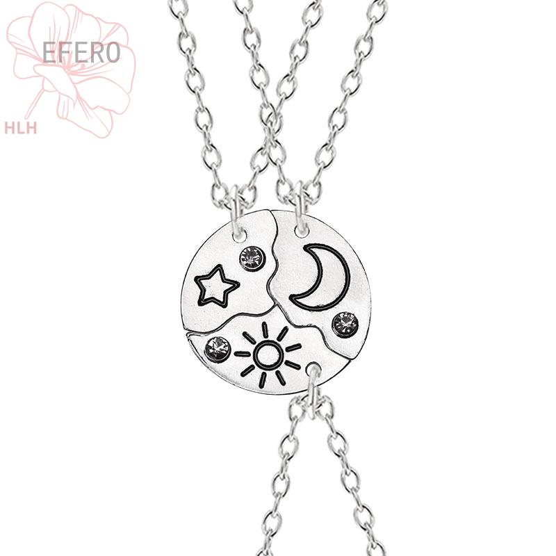 SGvbfbm New Round Sun, Star And Moon Pendant Necklace 3 Pieces Of ...
