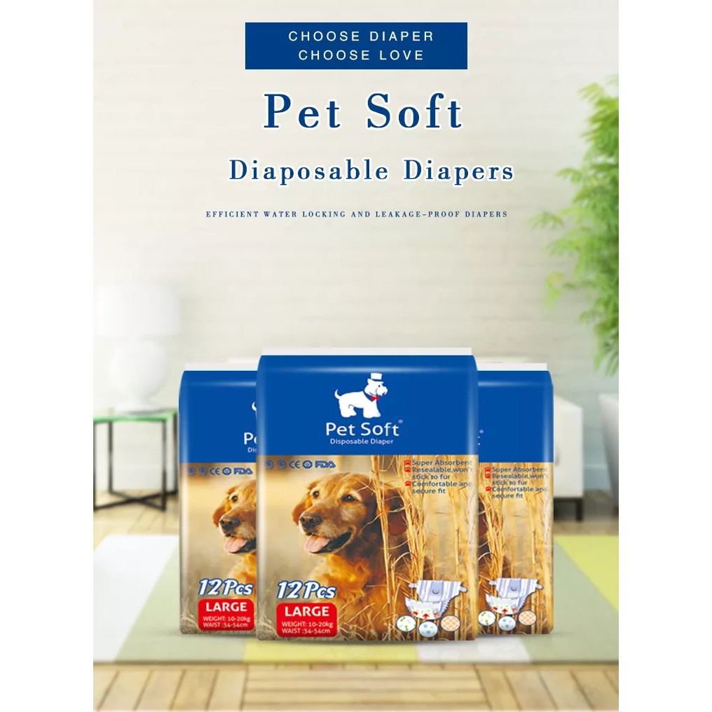 PET SOFT Disposable Female Diaper Small Medium Large Shopee