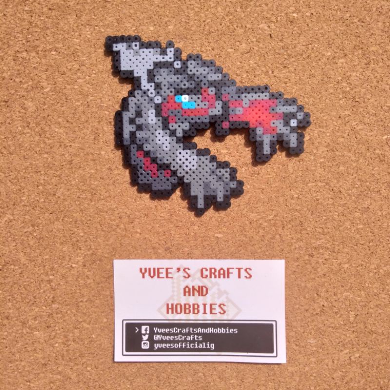 Pixel Pokemon Icon 717 Yveltal Handmade Perler Bead Keychain/Cellphone