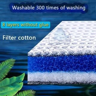 Aquarium Filter Sponge 8-Layer Fish Tank Skimmer Pond Filter Cotton  Accessories