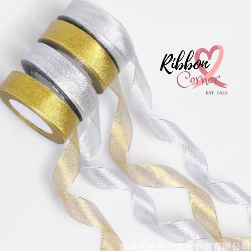 Gold Silver Ribbon Gift Wrapping Bling Shiny Ribbon Onion DIY