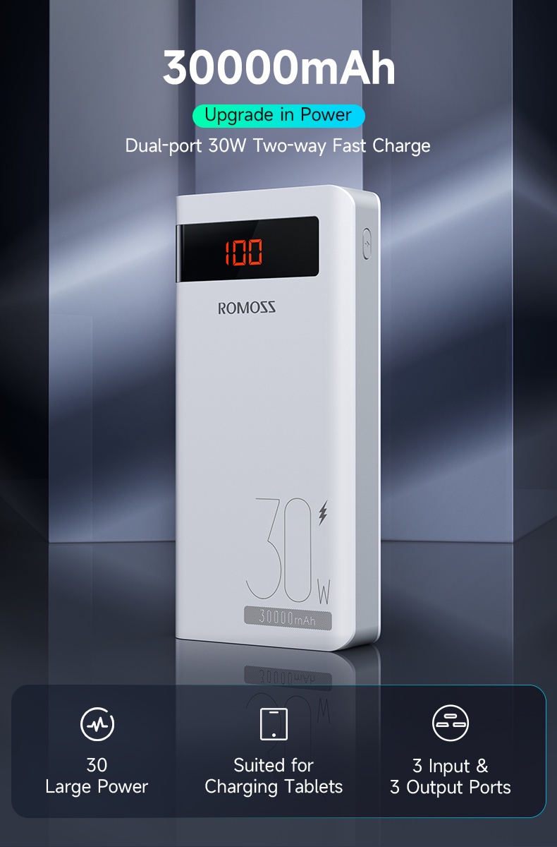 Romoss Sense 8PS Pro 30W 30000 mAh Powerbank Two-way Fast Charging ...