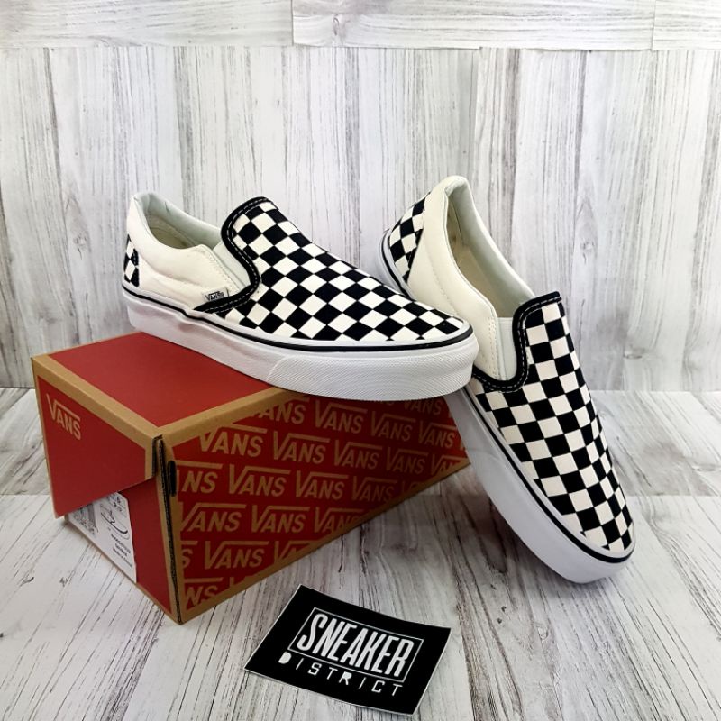 Checkered vans black 2024 and true white