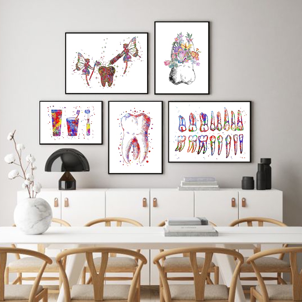 Tooth Implant Canvas Wall Painting Dental Art Poster Dentist Anatomy ...