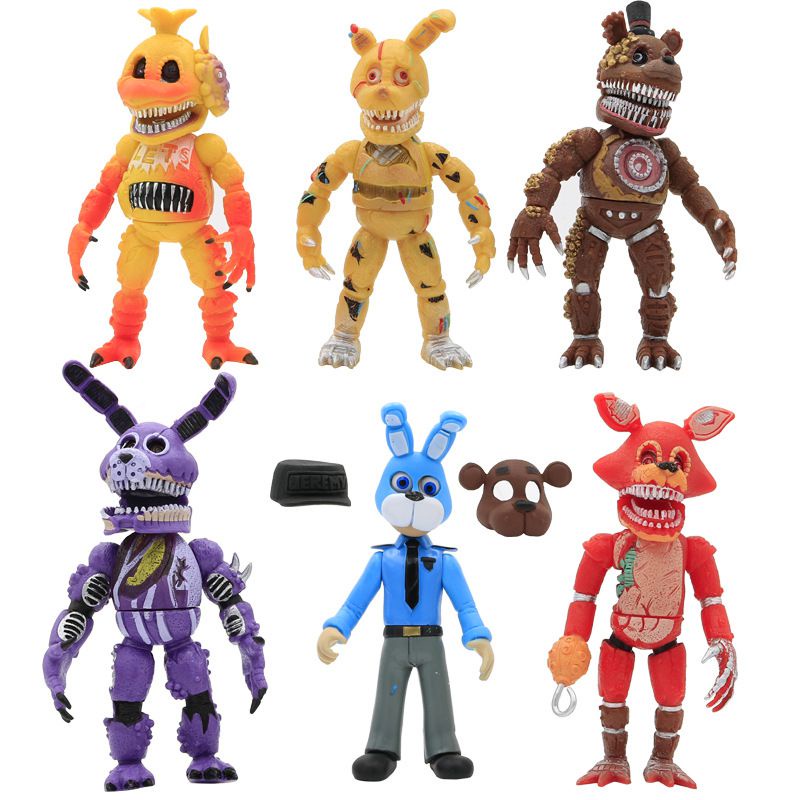 Fnaf 6pcs Unique Five Nights At Freddy's Pvc Light Up Collection ...