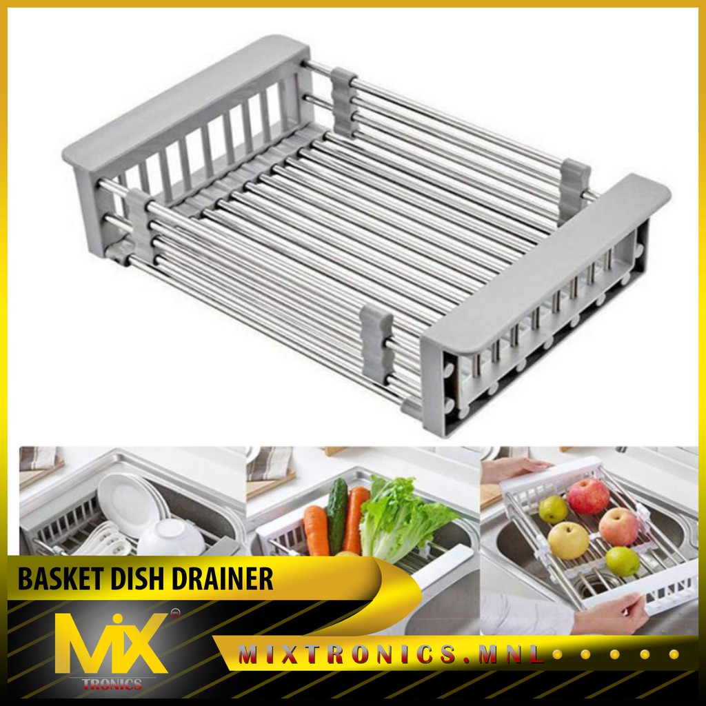 Mixtronics.mnl Expandable Dish Drying Rack Over Sink Stainless Steel ...