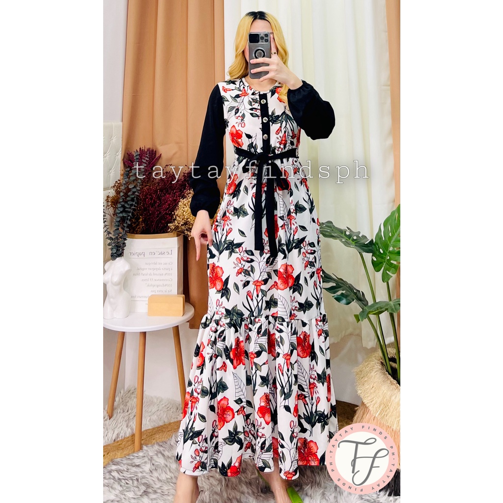 chinese dress ladies Zero + Maria Cornejo Long Aki Wave Dress in Recy Drift main image 0