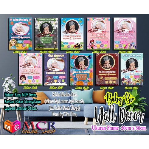 Custom Frame Biodata Baby Baby Bio Decor Custom Display 20x30cm Typec ...