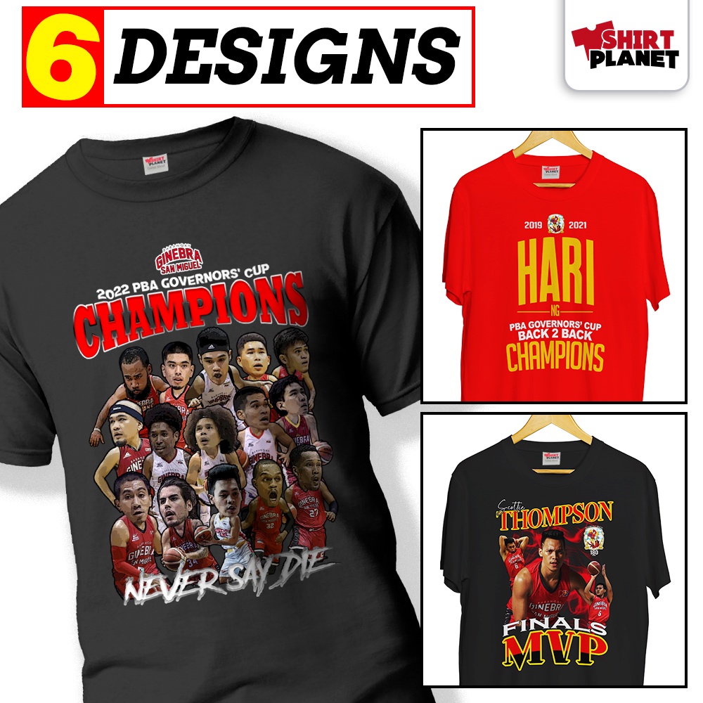Shirt Planet Basketball Bootleg Shirt MVP Thompson Never Say Die Ginebra  Champion DTF Print