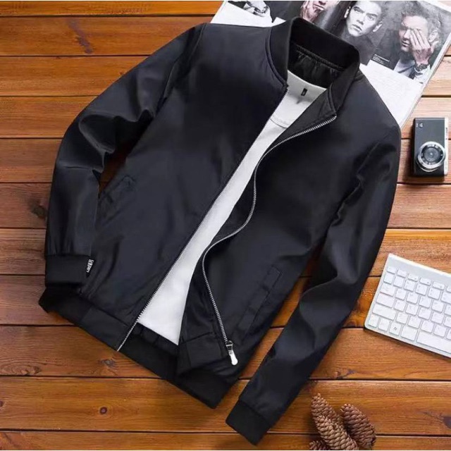 Black jacket with no hood best sale