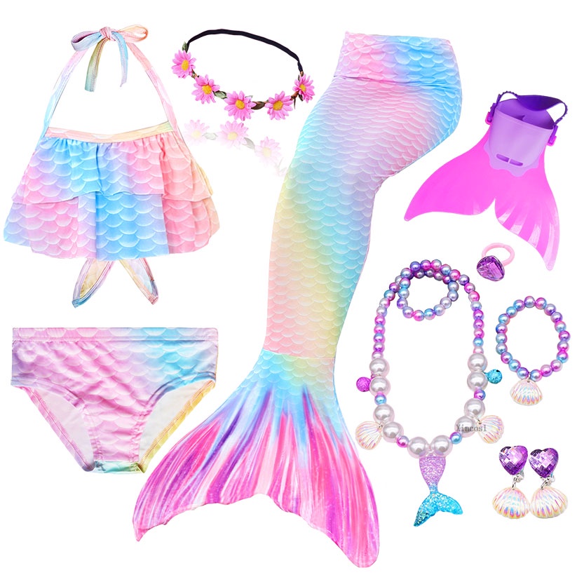 2022 NEW Girls Swimming Mermaid Tail Cosplay Mermaid Costume Swimsuit ...