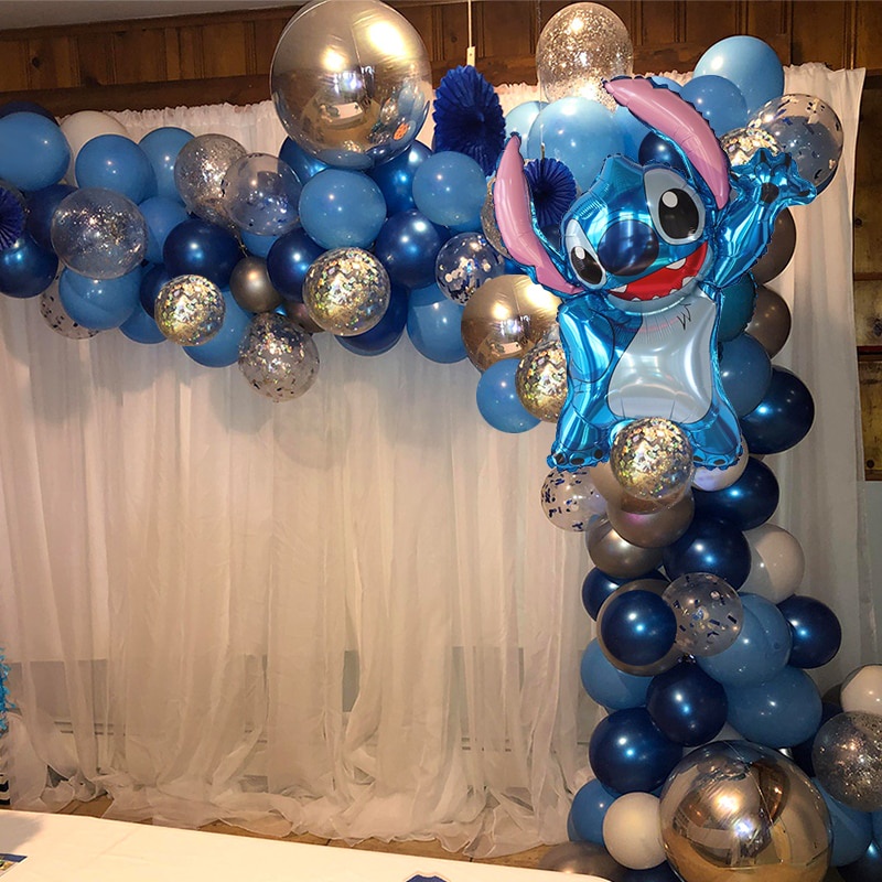 80pcs/set Lilo Stitch Arch Kit Garland Foil Helium Balloon Baby Shower ...