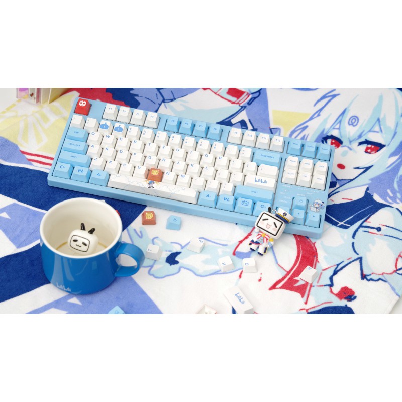 New AKKO 3108V2 BILIBILI game keyboard cartoon 108 keys white-blue ...
