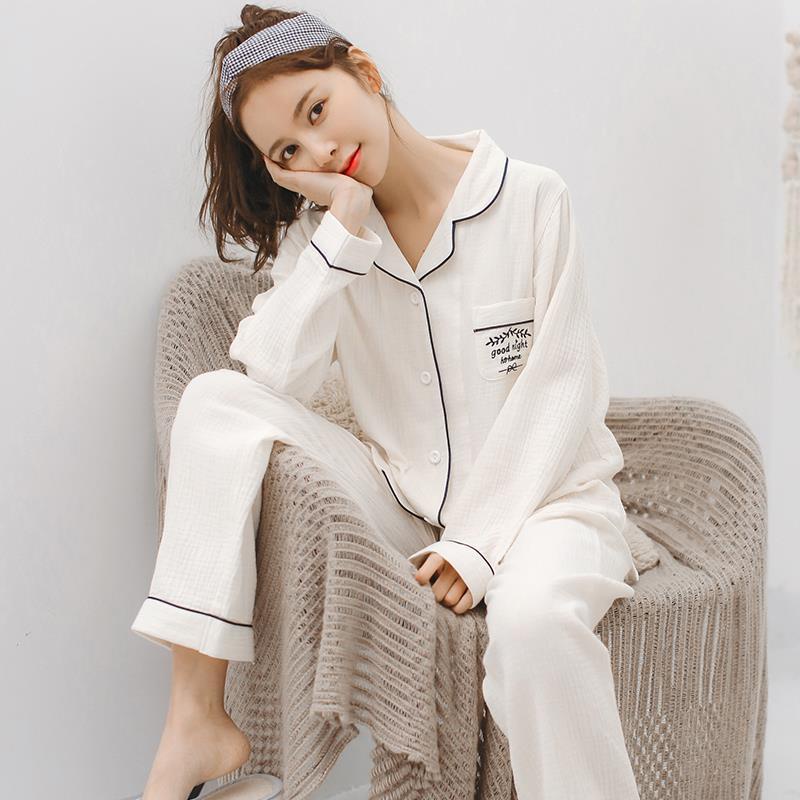 Pure Cotton Pajamas Women's Spring And Autumn Models Long-sleeved