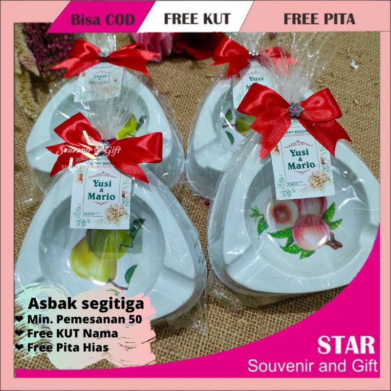 Melamine Triangle Ashtray Wedding Souvenirs Plastic Packaging Cheap