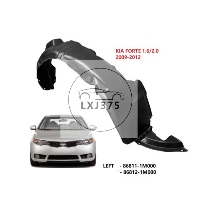 Fender Liner for 20102013 Kia forte Front, Driver and Passenger Side