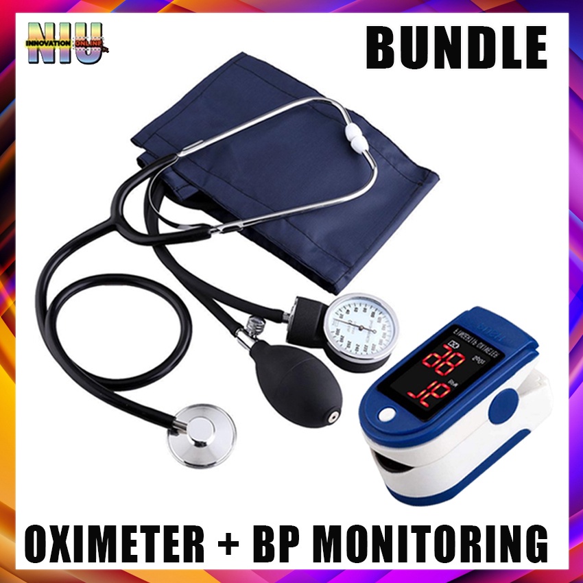 (BUNDLE) Portable Fingertip Pulse Oximeter Digital Finger WITH Aneroid