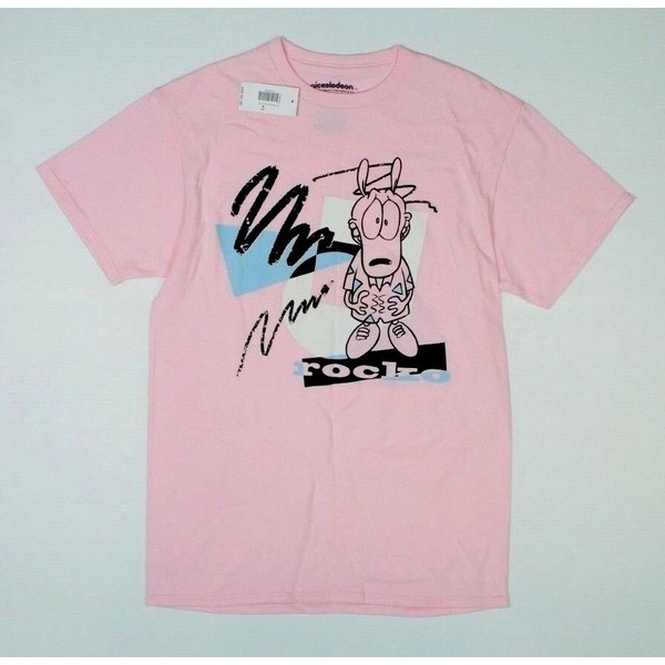 Nickelodeon Rocko's Modern Life 90s Cartoon Pink T-Shirt New! (4D2 ...