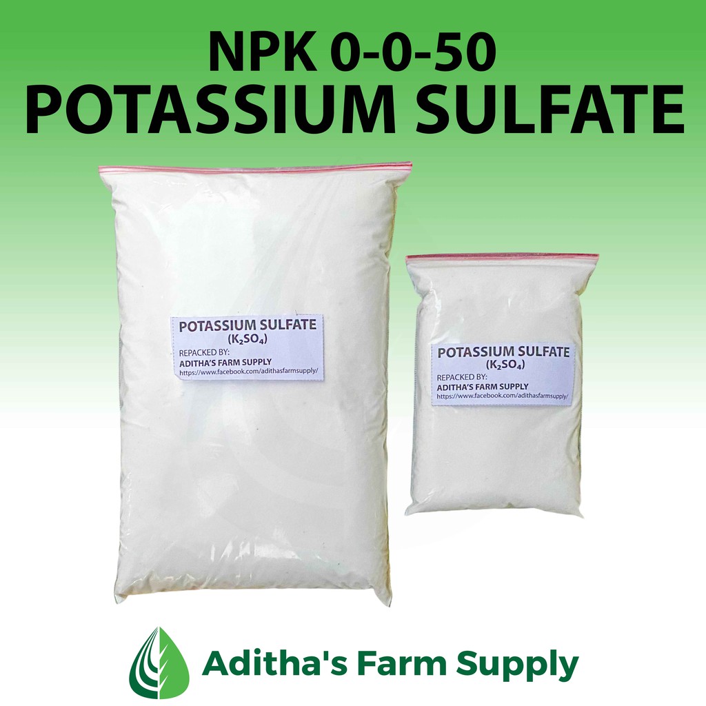 Potassium Sulfate Fertilizer (NPK 0050) 200grams/1kg by Aditha's