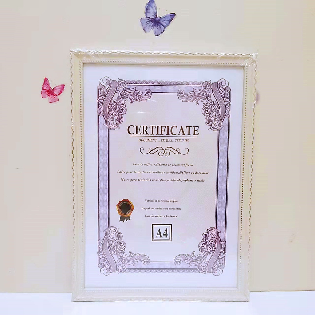PVC A4 BLACK/WHITE/GOLD CERTIFICATE FRAME /8.5*11 inches Photo frame ...