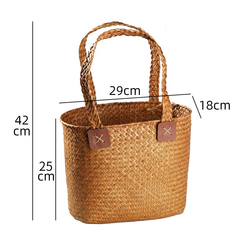 home lifeKens Oval Grass Basket Japanese woven vegetable baskets to