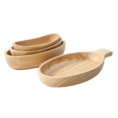 Japanese-style wooden plate solid wood boat bowl household rectangular ...