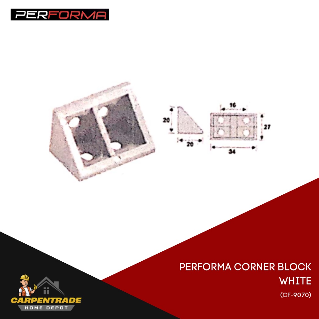 PERFORMA CORNER BLOCK WHITE (CF-9070) | Shopee Philippines