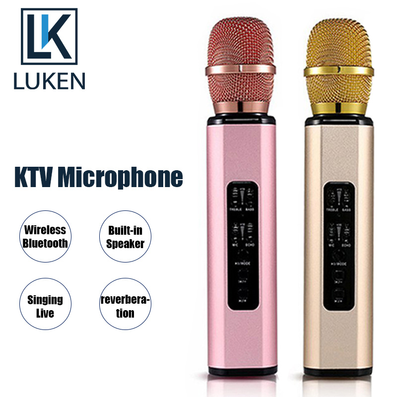 LUKEN 100 Original Wireless Bluetooth Microphone Phone Audio Integrated Dual Speakers Multifunctional Live Sound Card