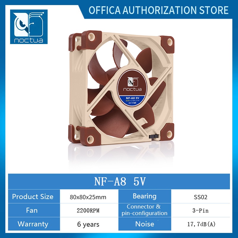 Noctua NF-A8 PWM, Premium Quiet Fan, 3pin/4 Pin (80mm, Brown/Black ...