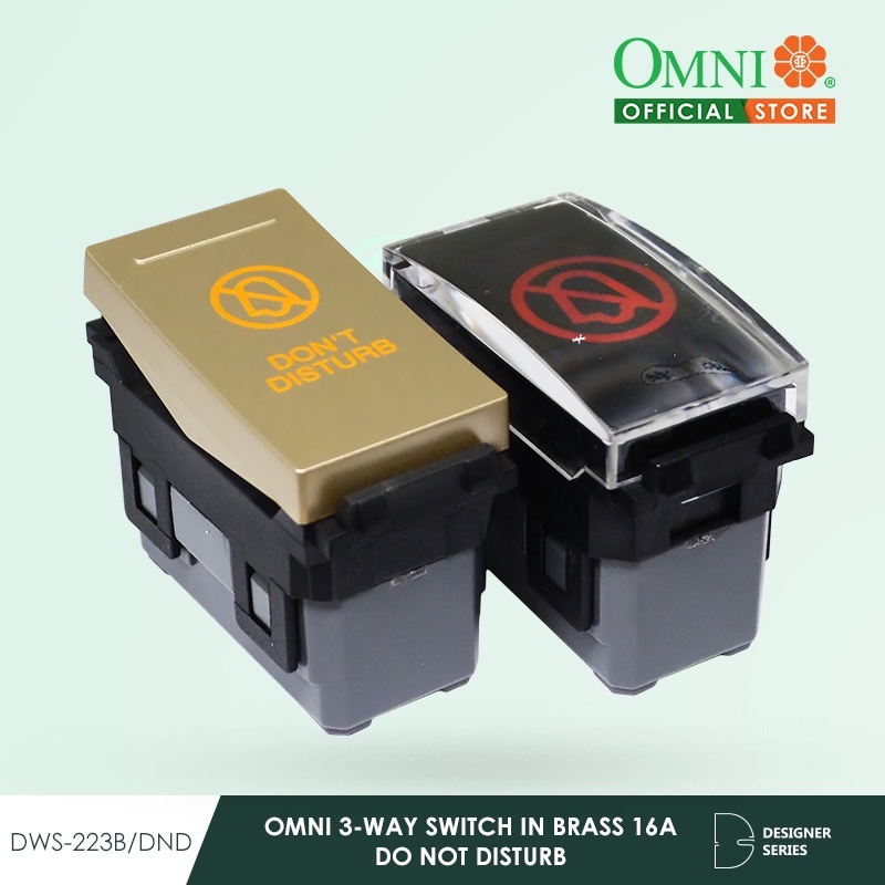 OMNI 3-Way Switch in Brass 16A Do not Disturb - DWS-223B/DND
