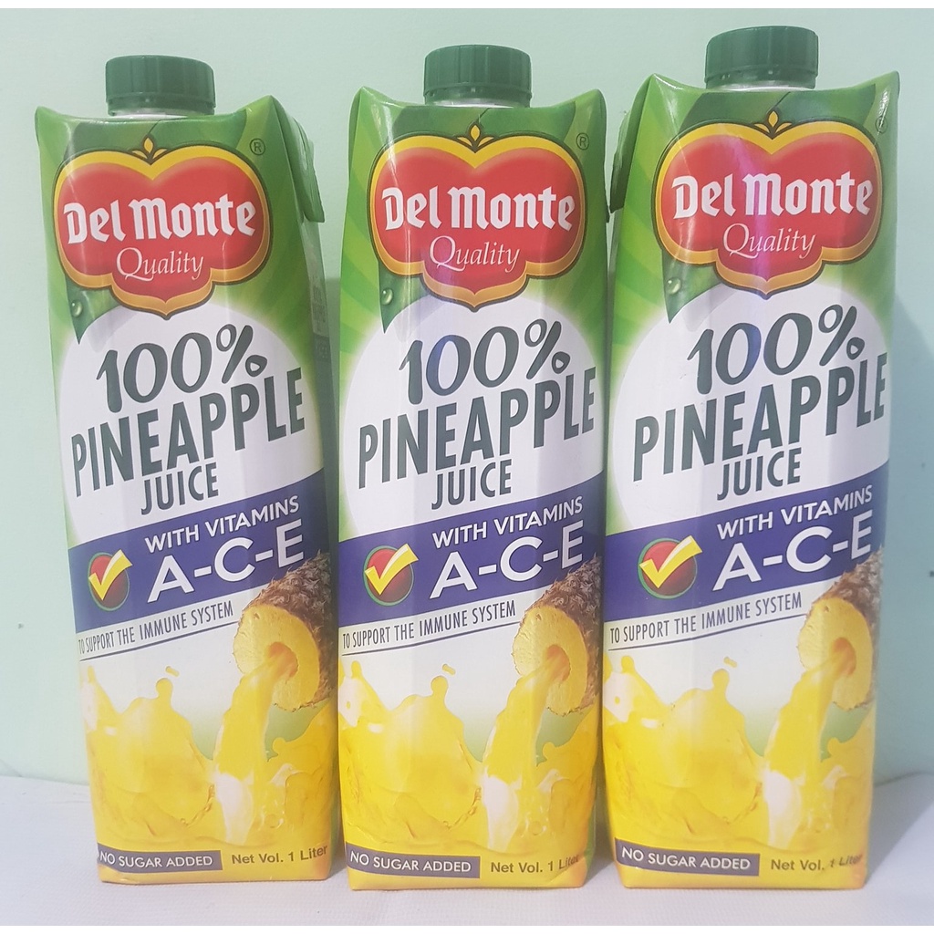 Del Monte 100% Pineapple Juice with Vitamins A-C-E (pack of 3 pieces x ...