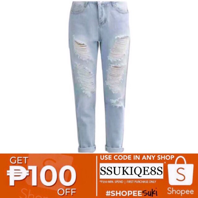 Ripped jeans sale shopee