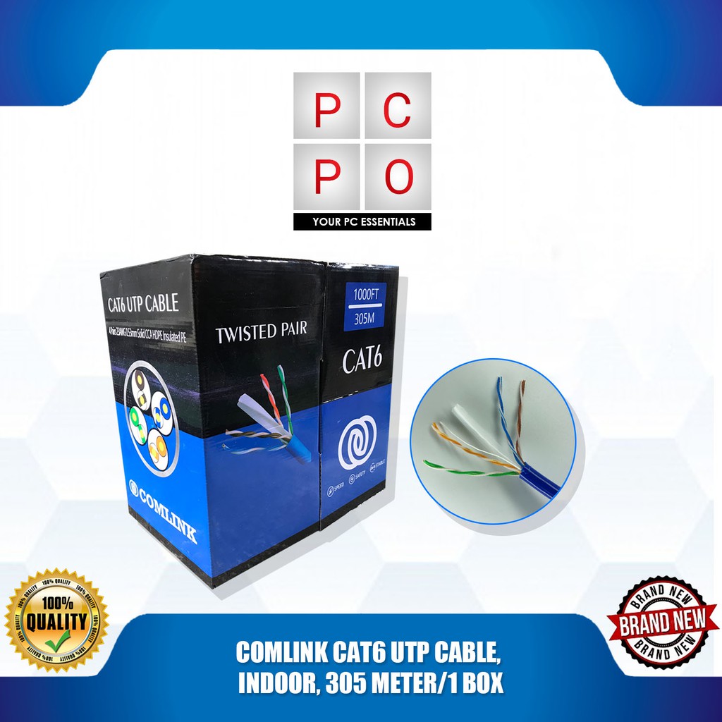 COMLINK CAT6 UTP CABLE, INDOOR, 305 METER/1 BOX | Shopee Philippines