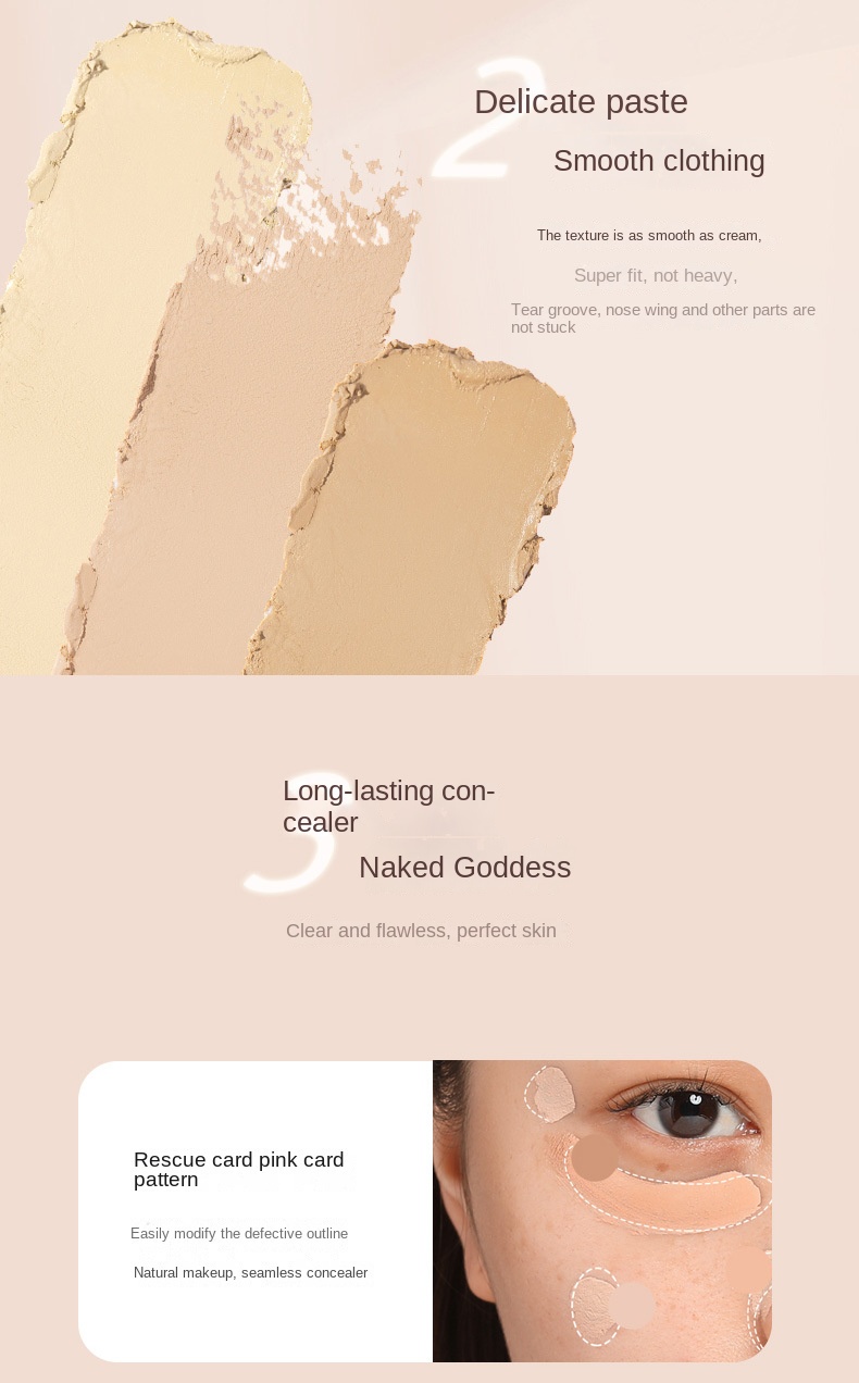 3-Color Square Cheese Concealer/Liquid Foundation/Concealer Cream/Long ...