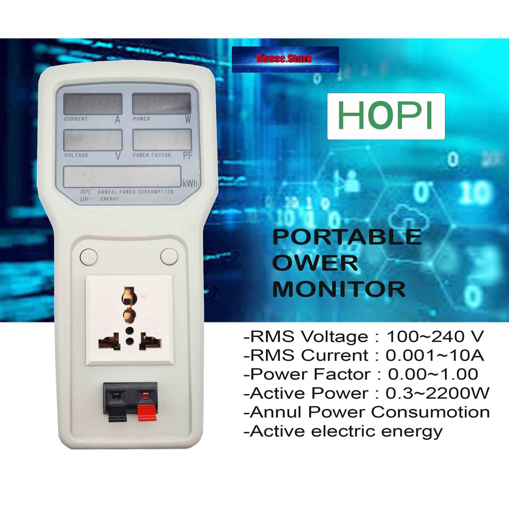 AC DISPLAY HOPI POWER MONITOR HP8 PORTABLE POWER MONITOR AC POWER