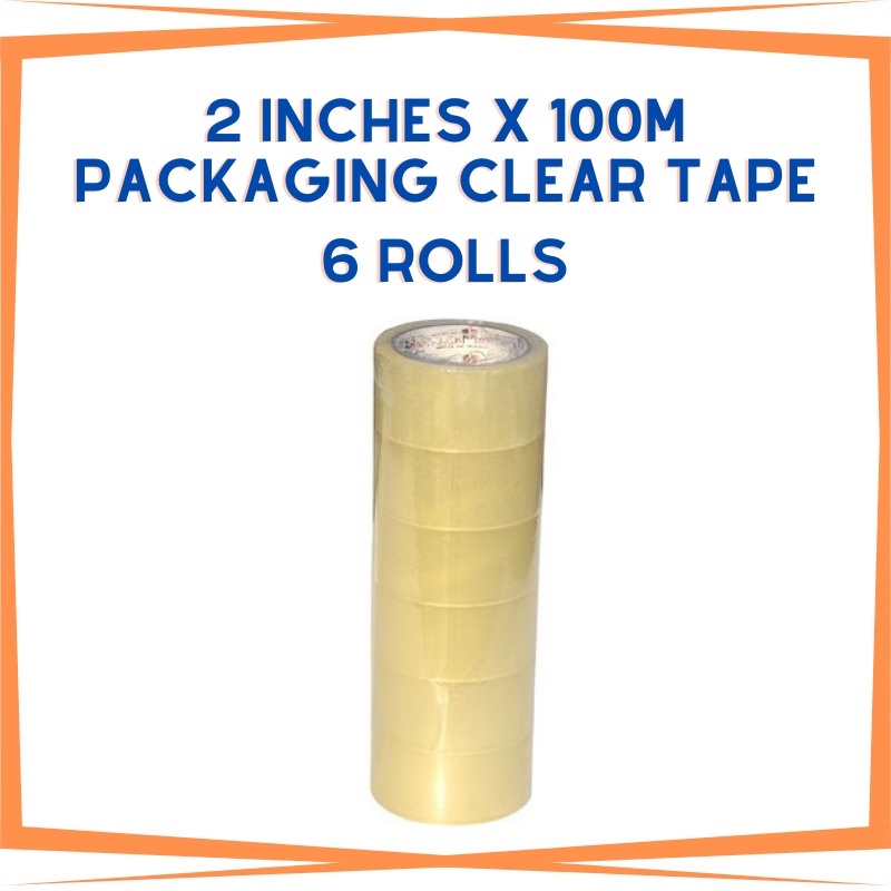 Sulit Deal 6 ROLLS Clear Packaging Tape 2 inches x 100m Strong Adhesive ...