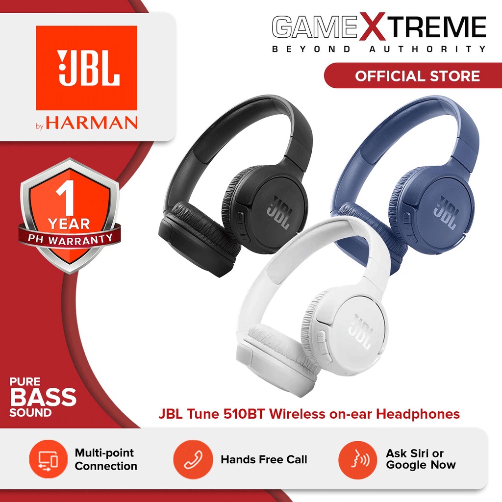 JBL Tune 510BT Wireless On-Ear Headset - Black for sale online