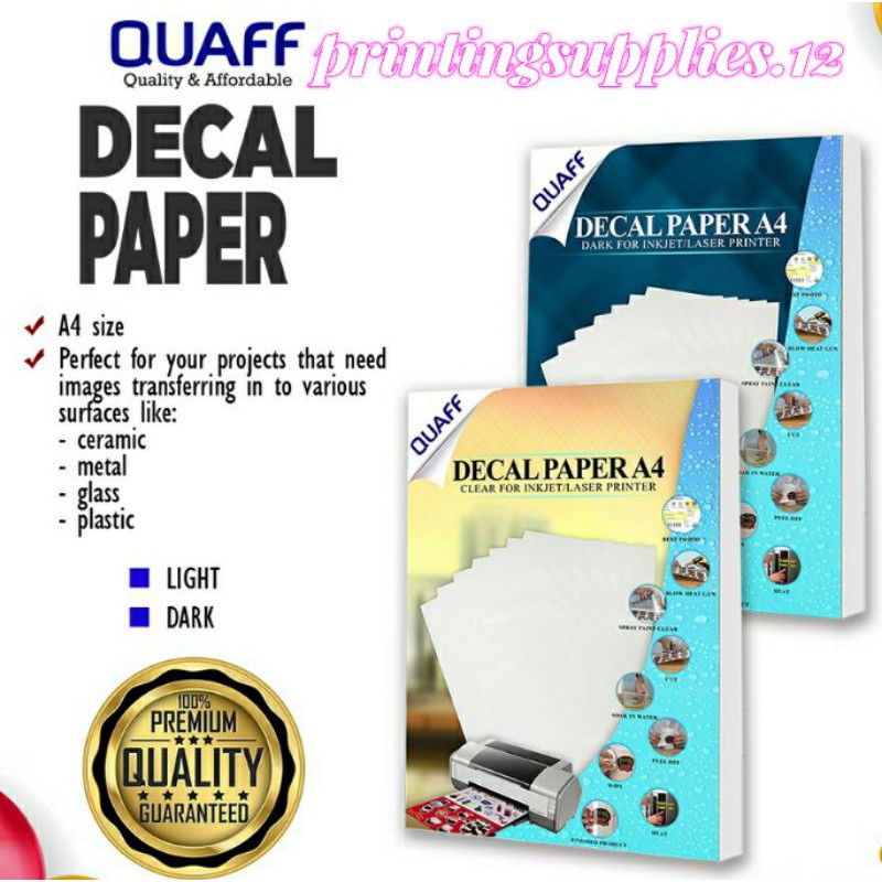 Decal paper online printing