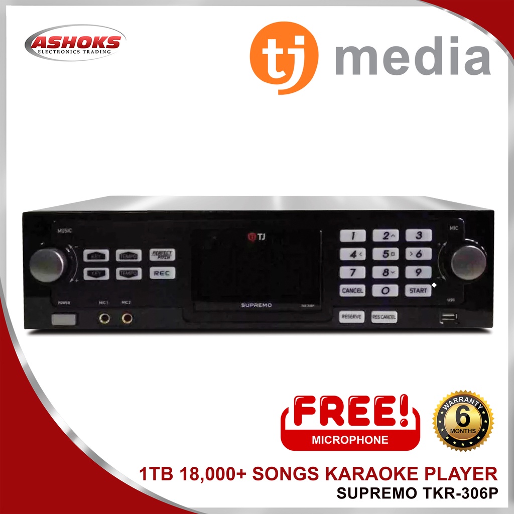 TJ Media Supremo TKR-306P 1TB Hard Disk Karaoke With 18,000 English And ...