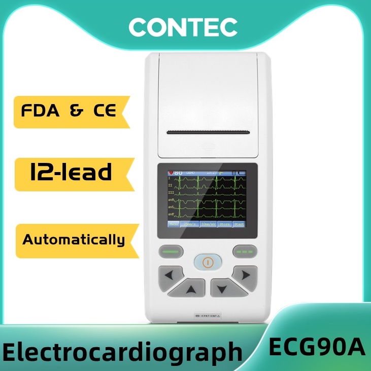 CONTEC ECG90A Touch Screen ECG Machine 1 Channel 12 Lead EKG Monitor ...