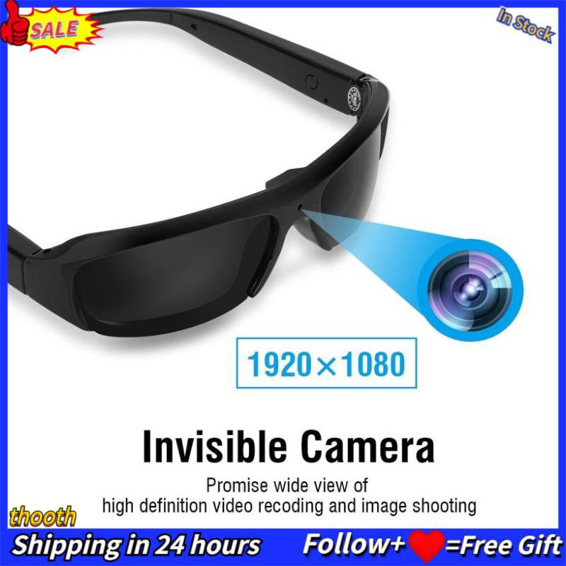 1080P HD Sports Sunglasses Camera Outdoor Smart Glasses w/ DV Recorder ...