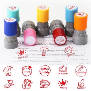 26 Pcs Alphabets Letters Round Stamp Seal Self Inking Scrapbooking Plate  Ink Pads Stamper for Children Gifts Toys